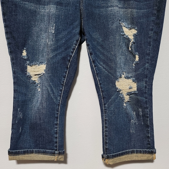 JUDY BLUE Chevelle Hi-Rise Cuffed Distressed Capri Jeans Womens Plus 16W - Picture 4 of 12